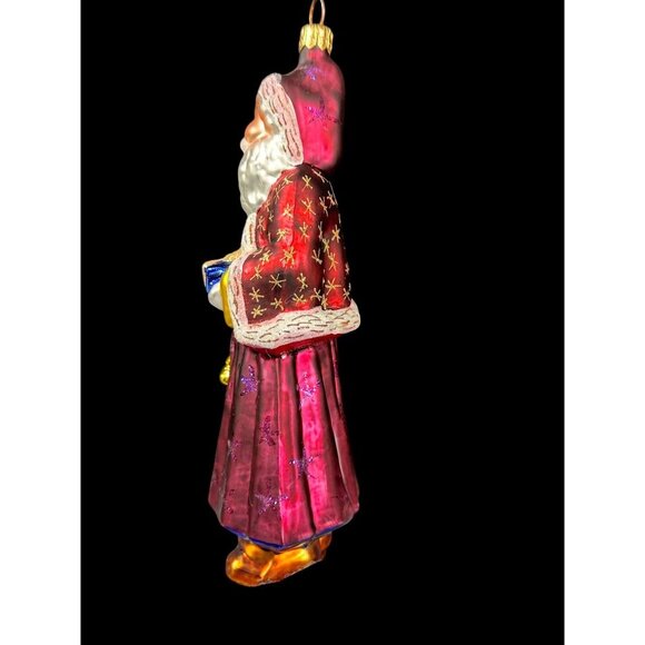 Christopher Radko Velvet Plum Nicholas Glass Santa Ornament 1998 with Box and Ta - Picture 7 of 15